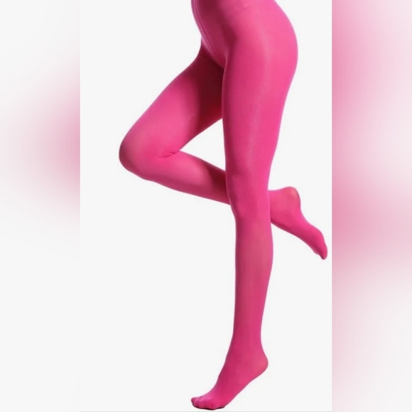 NIB Zioccie 80 Denier Opaque Microfibre Tights Hot Pink - Picture 3 of 7